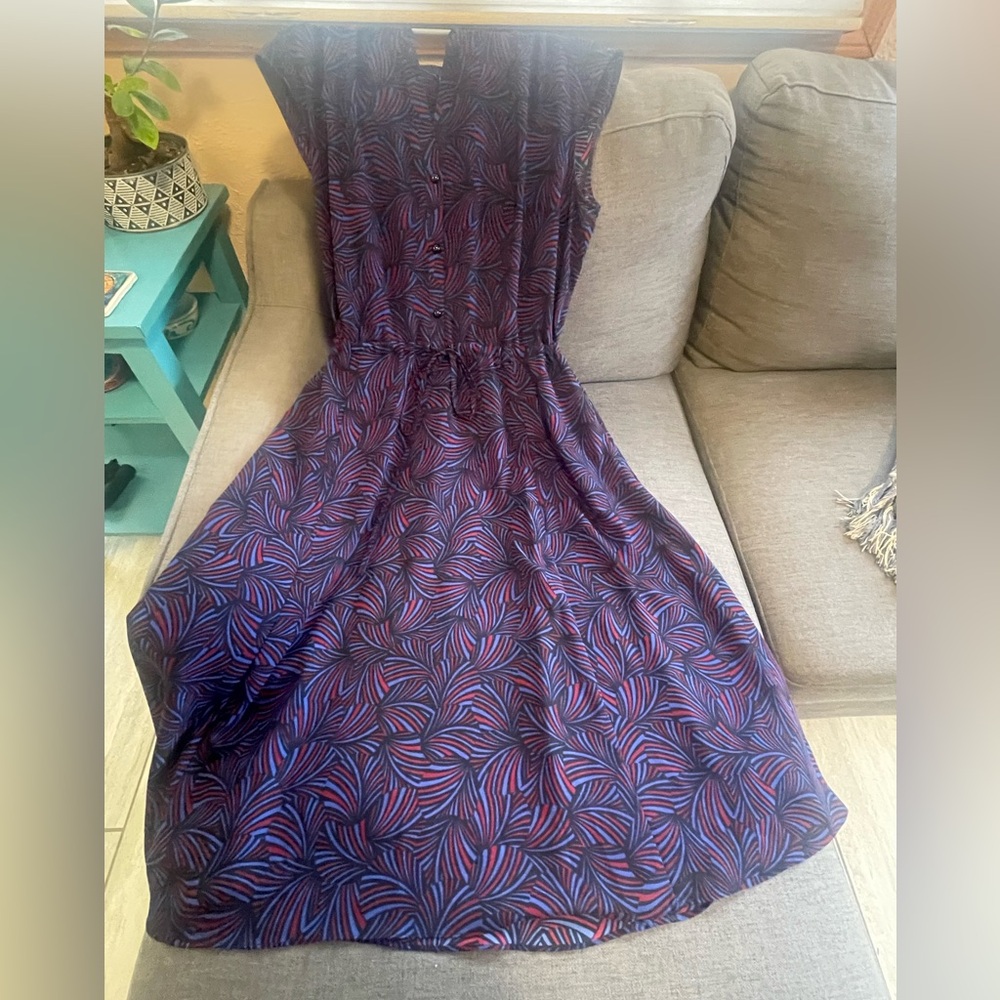 Anne Klein Purple and Blue Midi Dress